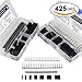 Deliy 425 Pcs 40 Pin 2.54mm Pitch Single Row Pin Headers Dupont Connector Housing Female Dupont Male/Female Pin Connector Kit