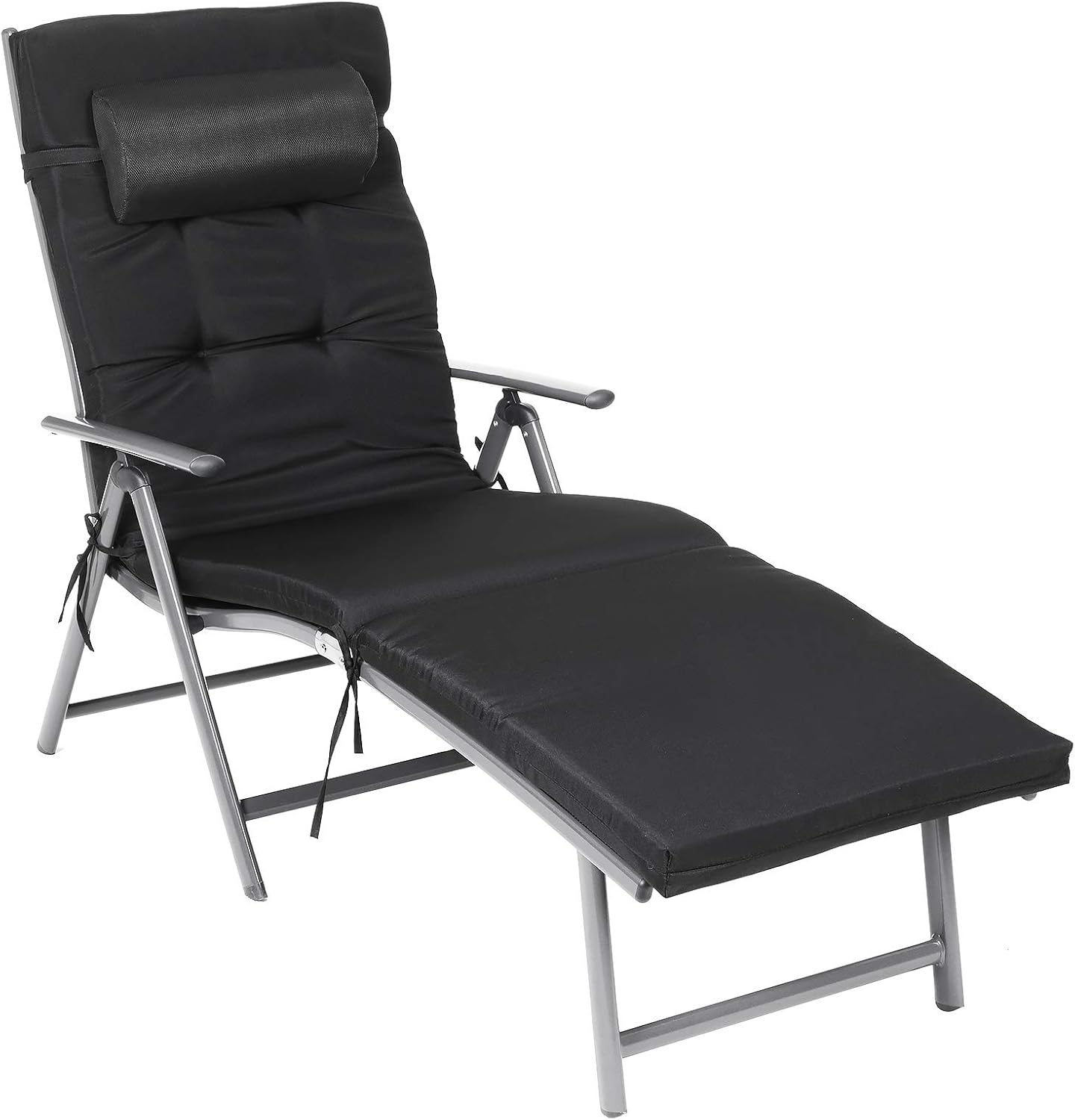 SONGMICS Chaise Longue, Bain de Soleil avec Matelas d’Un épaisseur de