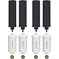 FACHIOO Water Filter Replacement for Berkey - Includes 4 Black & 4 Fluoride Filters