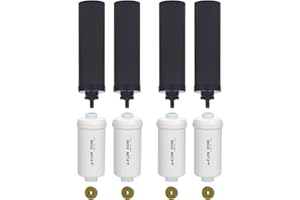 FACHIOO Water Filter Replacement for Berkey - Includes 4 Black & 4 Fluoride Filters