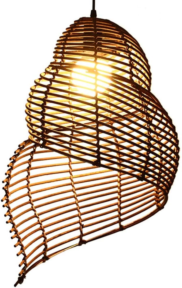 YYM Retro Bamboo Chandelier Hand Woven Pendant Light Fitting DIY Wicker