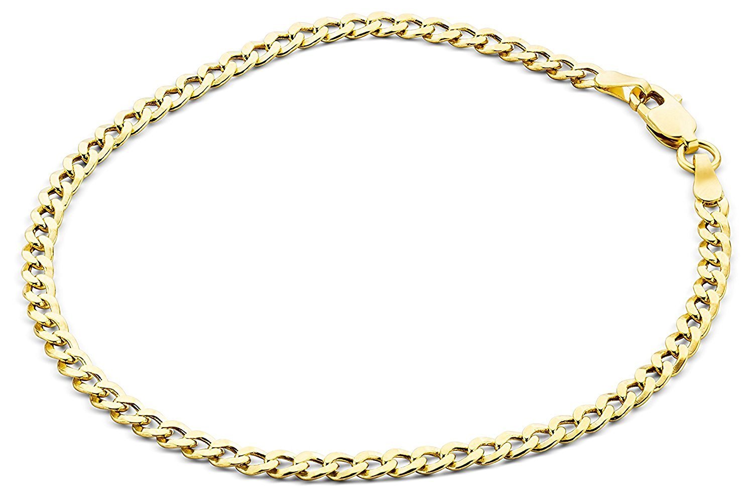 14 carat 585 yellow gold curb bracelet, 4.4 mm wide, unisex