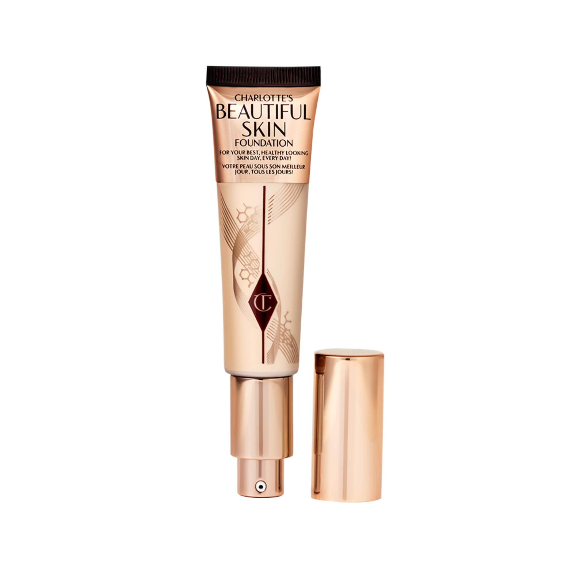 Photo 1 of Charlotte Tilbury Beautiful Skin Medium Coverage Hydrating Foundation - Buildable Liquid Makeup for Instant Glow, Plumping Hydration & Lasting Skincare Benefits - 1 Neutral