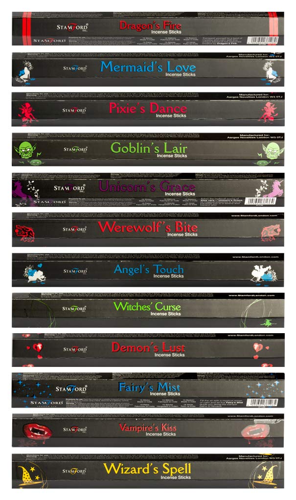 Stamford 37338 Mystical Variety Set Incense Sticks - 12 Packs x 15 Sticks