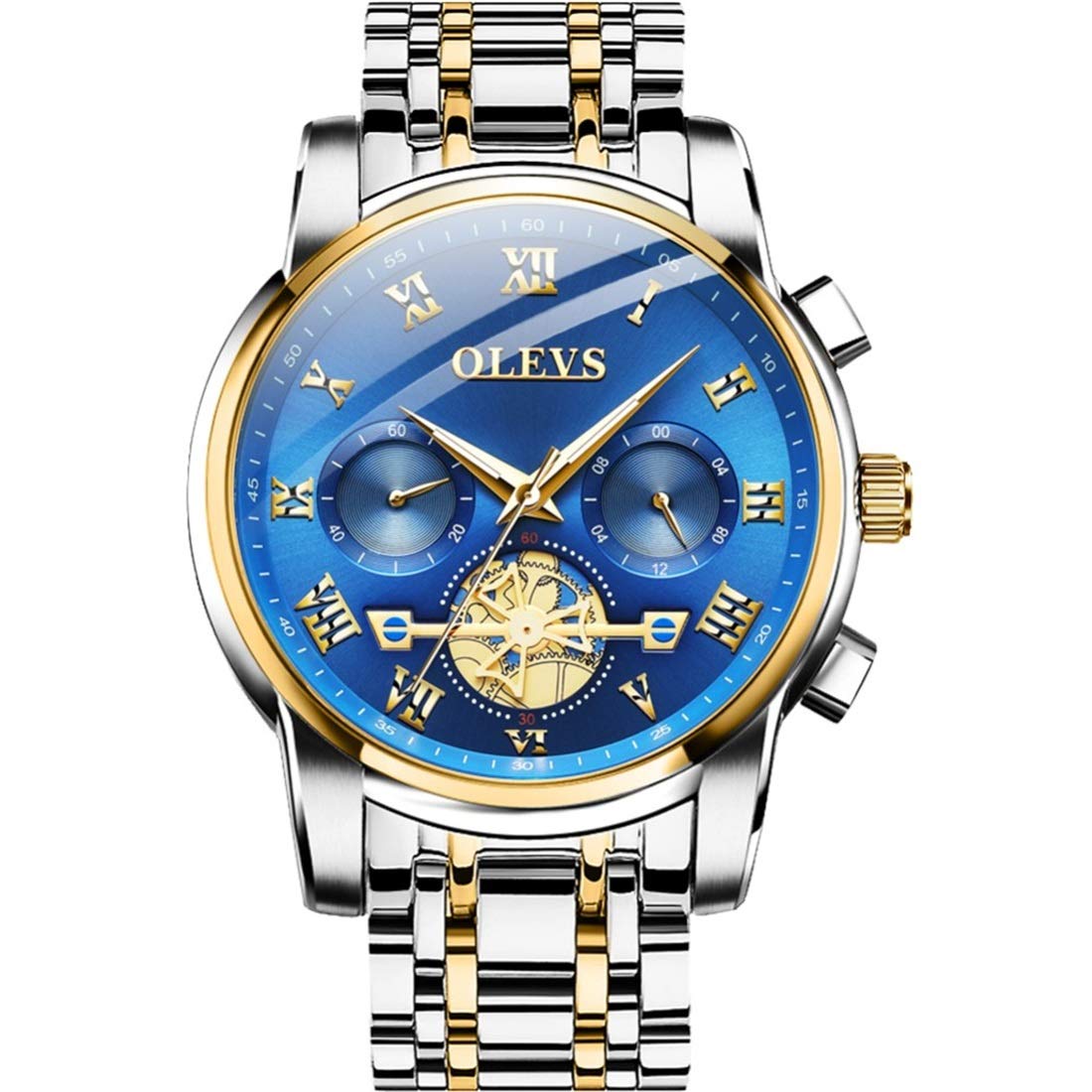 Buy OLEVS Chronograph Analogue Men's Luxury Watch (Blue Dial) at Amazon.in