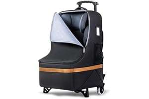 Tonyeee Car Seat Travel Bag with Wheels,Padded Car Seats Backpack,Large Durable Carseat Travel Bag for Airplane,Airport Gate Check Bag, Cover Bag with Padded Shoulder Strap-Black
