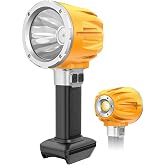 LIVOWALNY LED Work Light Compatible with DeWalt 20V Battery, 1500LM Bright | Flashlight &amp; COB Flood Light, 2 Brightness, 4 Color Temperatures, Red Flashing Warning Light, Battery Protection (Tool Only)