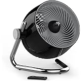 Vornado Pivot6 Whole Room Air Circulator Fan with 4 Speeds, Remote Control, Rotating Axis, Black