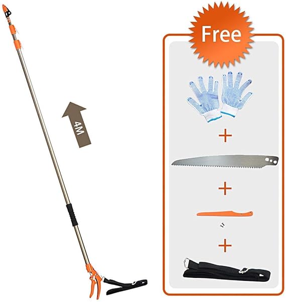 Caossuixin Élagueur Télescopique 2 En 1 - 0,8 à 4 M, Scie + Coupe