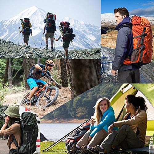 Seenlast 50L Unisex Travel Hiking Backpack Outdoor Sport Daypack Water-Resistant Bag with Rain Cover for Climbing Camping Touring Mountaineering(Green) - Thumbnail 6