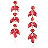 ATIMIGO Elegant Crystal Dangle Wedding Earrings for Brides Sparkly Rhinestone Marquise Drop Dangling Earrings for Women Bridesmaids Prom Formal