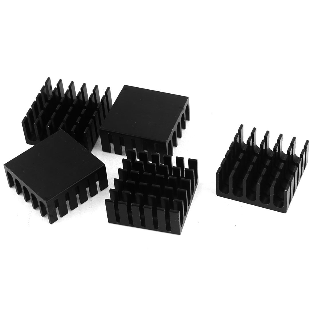 sourcing map 5 Pcs Black Aluminum Radiator Heat Sink Heatsink 22mm x 22mm x 10mm