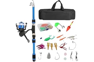 Kids Fishing Set,Fishing Stuff Set for Kids - Spin Reel Gear with Storage Bag Beginner Equipment for Youth Anglers Boys Outdo