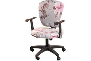 mmcrz Office Computer Chair Covers, Split Stretchable Seat Cover Removable & Washable Rotating Chair Protective Slipcover
