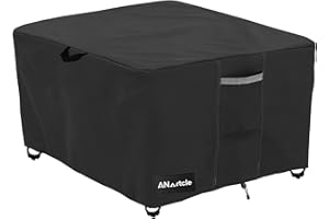 ANartcle Fire Pit Cover Square,Waterproof 600D Heavy Duty Square Patio Fire Pit Table Cover,Fits for 28 Inch Outdoor Gas Fire Pit Table,28"L x 28"W x 24"H,Black