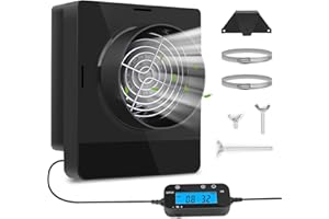 RUNWUSHENG Air ventilation fan with external timing controller, timed ventilation, used for growing tent ventilation, basement exhaust cooling temperature and humidity