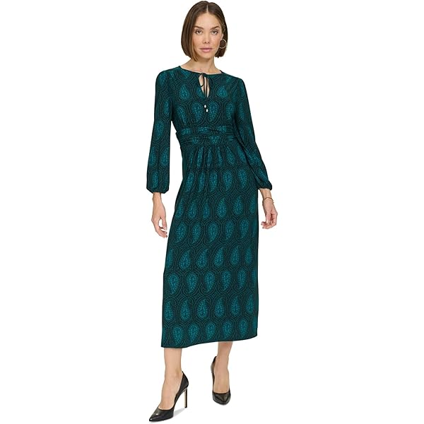 Lauren Ralph Lauren Dress Women's Checked Paisley Twist-Front Jersey Dress,  Red/Black/Multi at Amazon Women's Clothing store