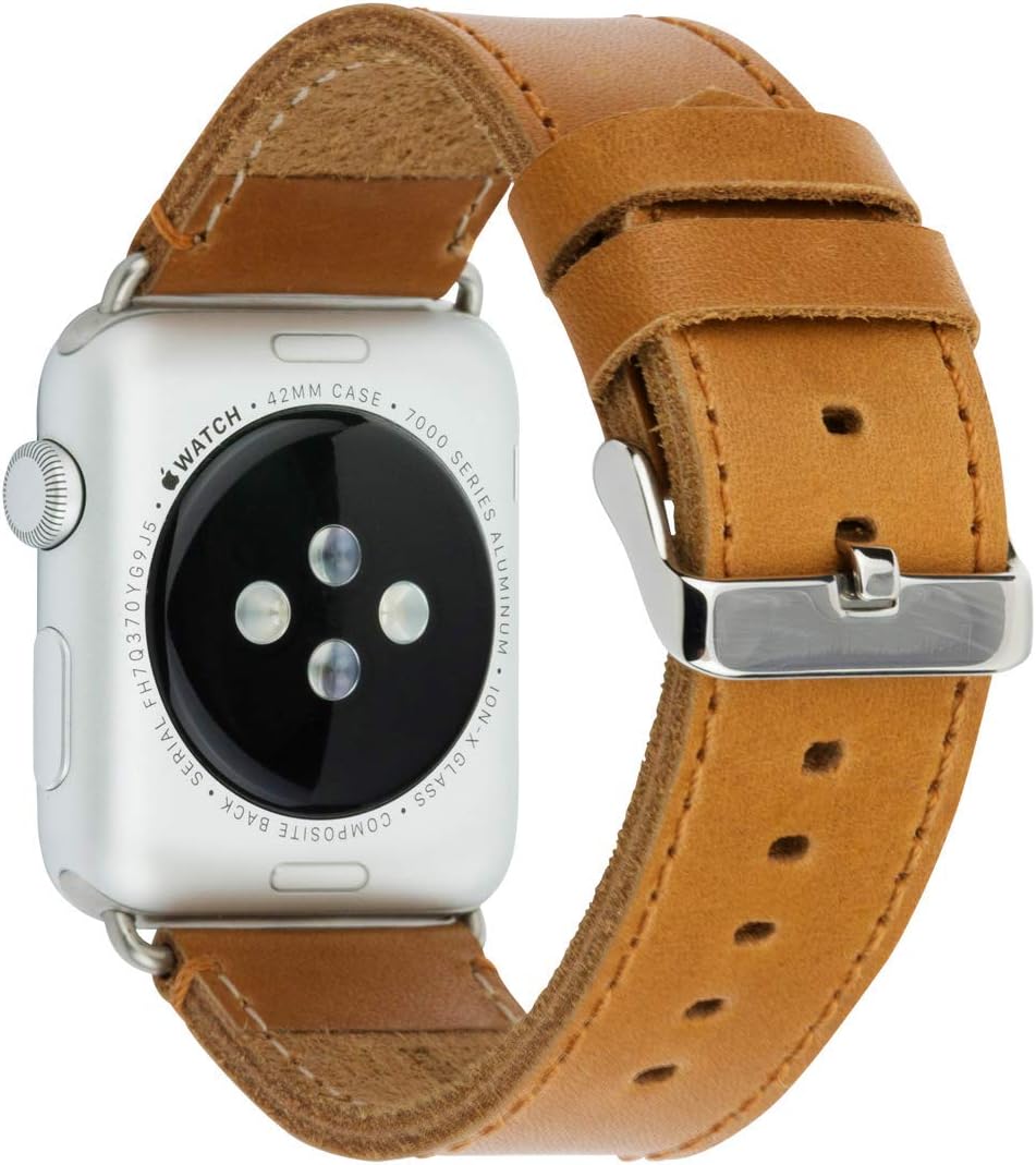 Dbramante1928 Copenhagen Watch Strap 42/44mm. Light Saddle. Compatible with Apple  Watch. Classic design with stand-out style. Full-Grain Leather. – BigaMart