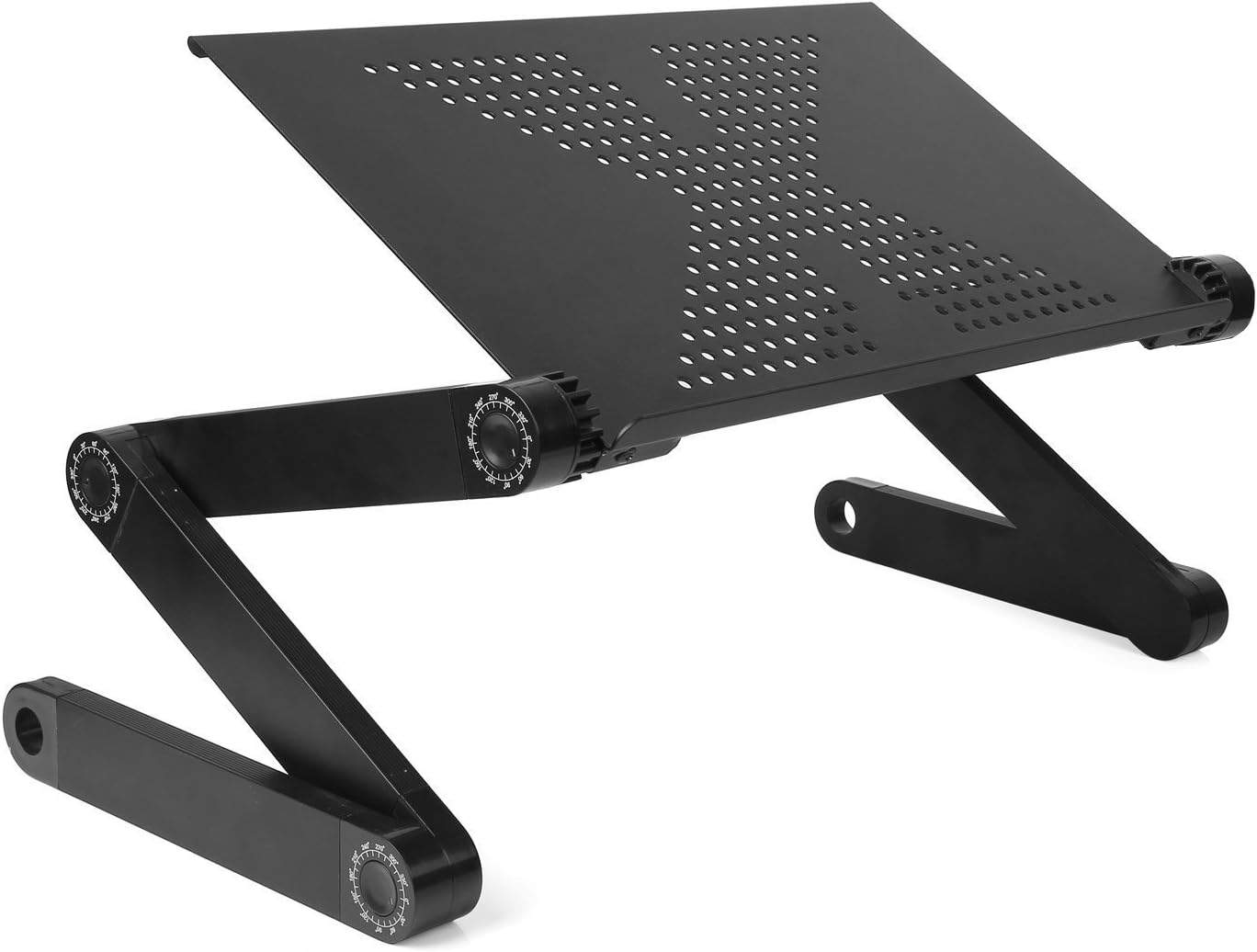 TataYang Folding Laptop Table, Adjustable Laptop Stand, Portable Desk for Laptop,Ultra Light Weight Ergonomic TV Bed Large Lap Tray Stand (Black)