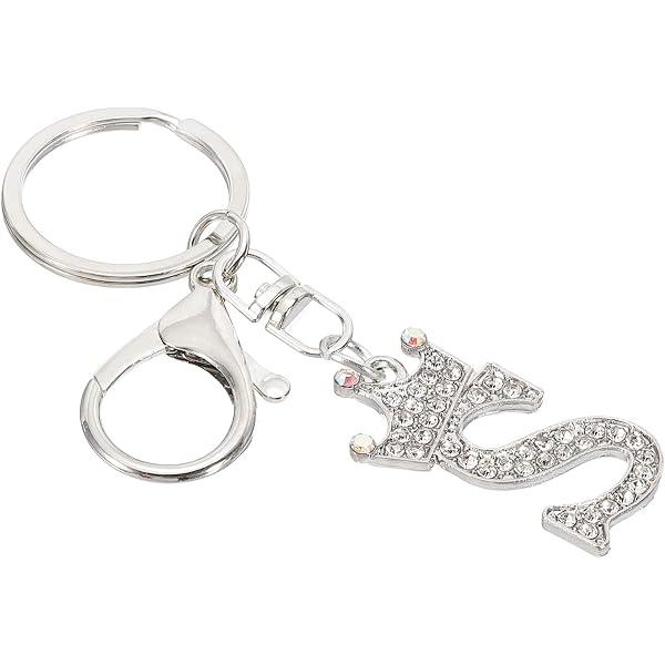 FANSTATE Personalized Initial Keychain Glow in the Dark Crystal Stone Keychain Letter Key Chain Key Ring Name Keychains for Women Girls Bridesmaid BFF Sister Birthday Gifts (A