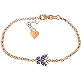 Galaxy Gold GG 0.6 Carat 14k Solid Rose Gold Butterfly Bracelet Tanzanite