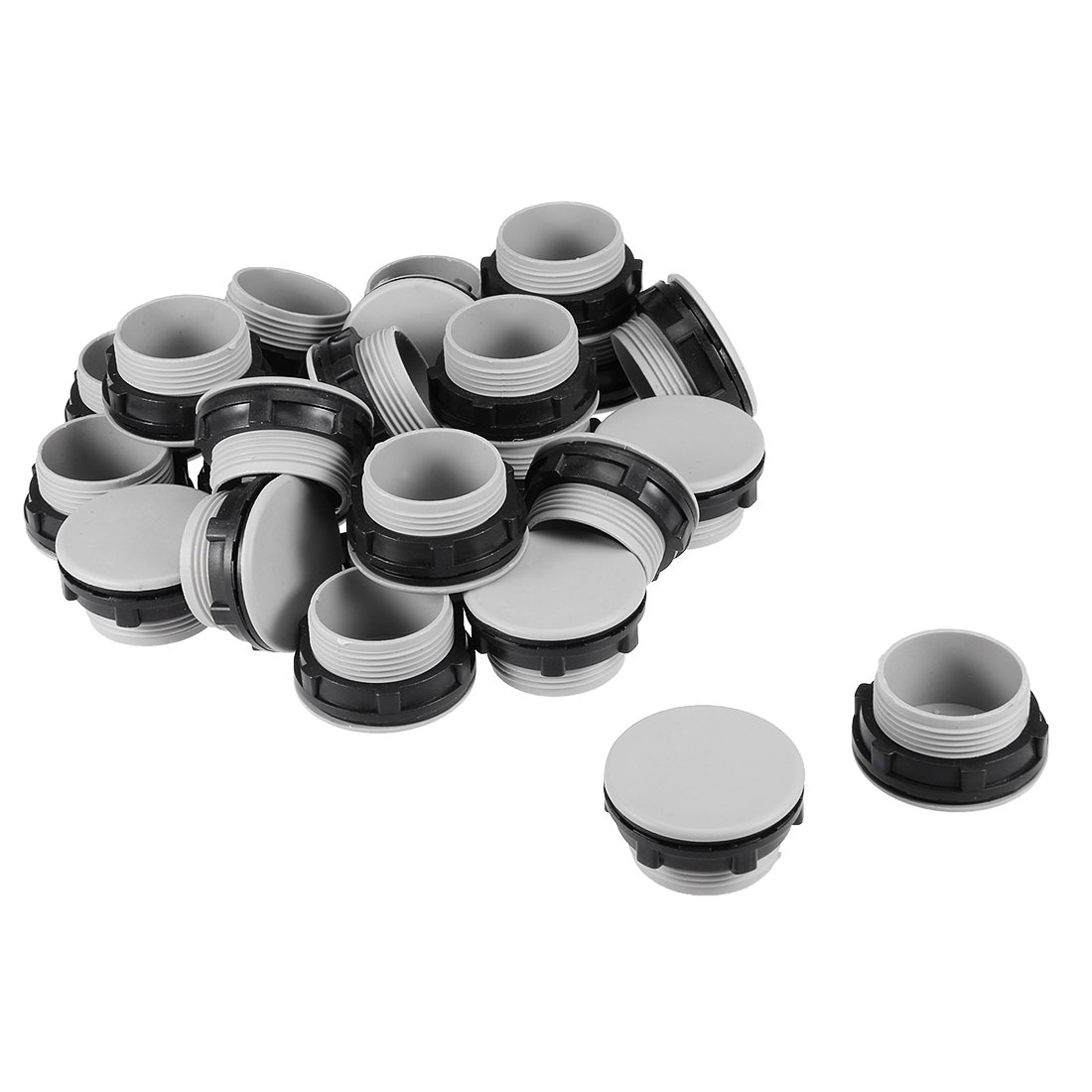 sourcingmap 24 Pcs 30mm Black Gray Plastic Push Button Switch Hole Panel Plug