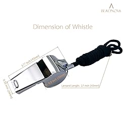 BEADNOVA Stainless Steel Whistle with Lanyard Coach