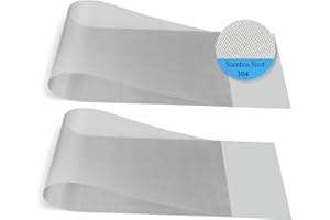 Ovsor 2Pcs Woven Wire Mesh - 80 Mesh 1650 Inches (40.6127cm) Stainless Steel Not Easy to Rust Roll, Screen for DIY Project, Floor, Hole, Garden, Vent Cover, OV-656