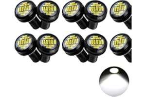 OtpOutopa Eagle Eye LED Lights, DIY Ultra Thin 23mm 12SMD Daytime Running Lights Reverse Brake Turn Signal Light Tail Backup Lights Marker Lights for Car Motorcycle Truck RV Boat 12V (White,10PCS)