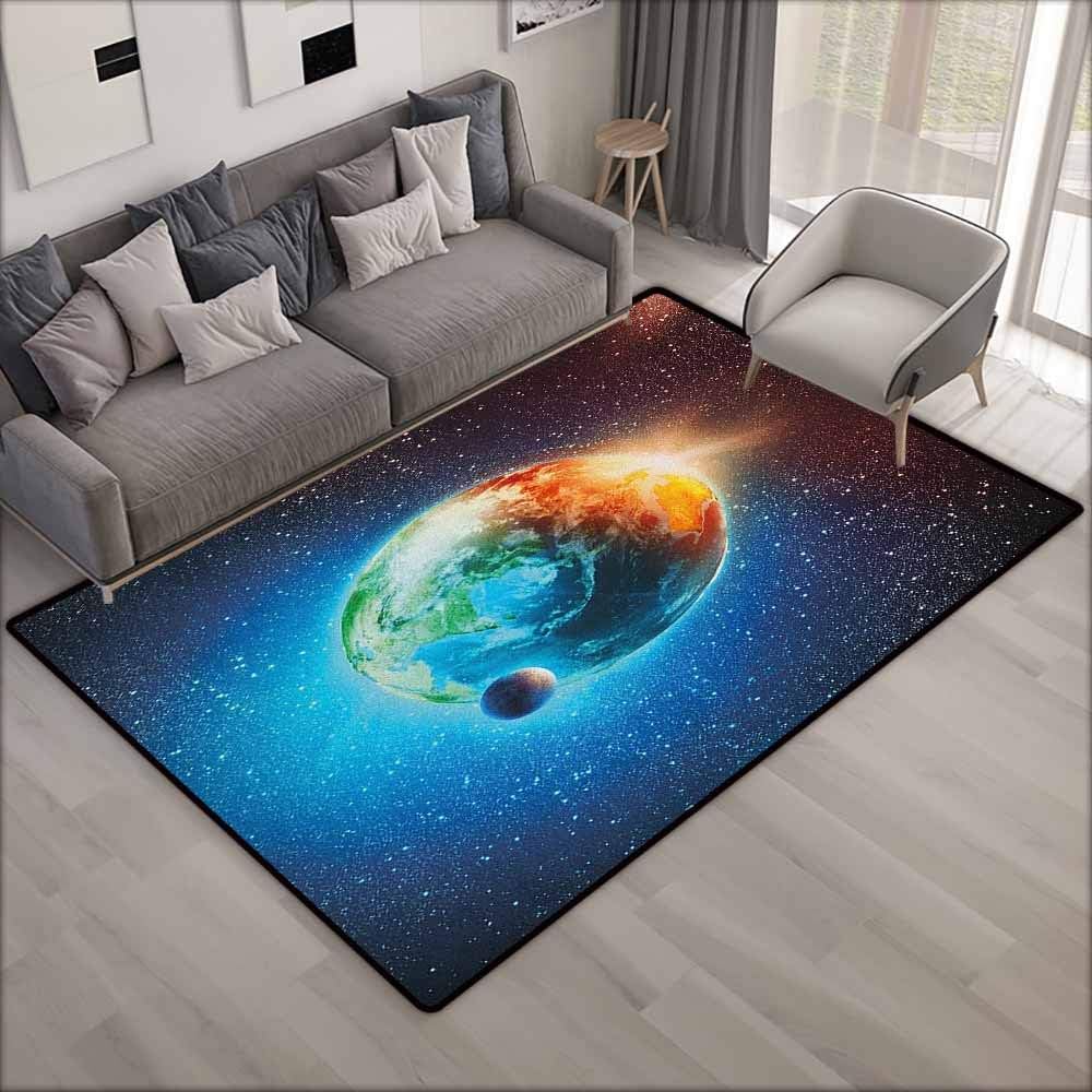Classroom Rug,Earth Majestic Galaxy Outer Space View Universe with