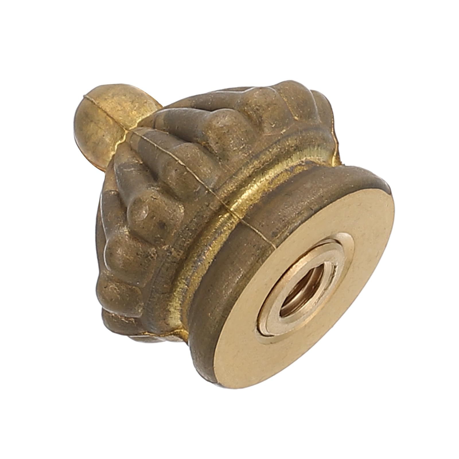 PATIKIL 25 x 25mm Lamp Finials Caps Knob, 1 Set Solid Brass Lamp Shade Top Decoration Screw Cap Nuts with Brass Reducing Adapter for Table Lamps Floor Lamps, Retro Vintage