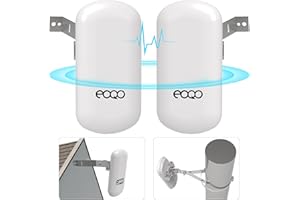 EOQO Point to Point 1.5KM Long Range Wireless Bridge with Bracket Mount for Starlink Internet - Reliable 5.8G 450Mbps CPE WiFi Bridges with 8dBi Antenna for Outdoor IP65 Waterproof, 2-Pack