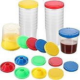 Paint Cups with Lids, Non-Spill Paint Cups with Flip Open Lids Set Painting Cups Art Supply for School, Classroom, Artist Studio, 24 Pcs