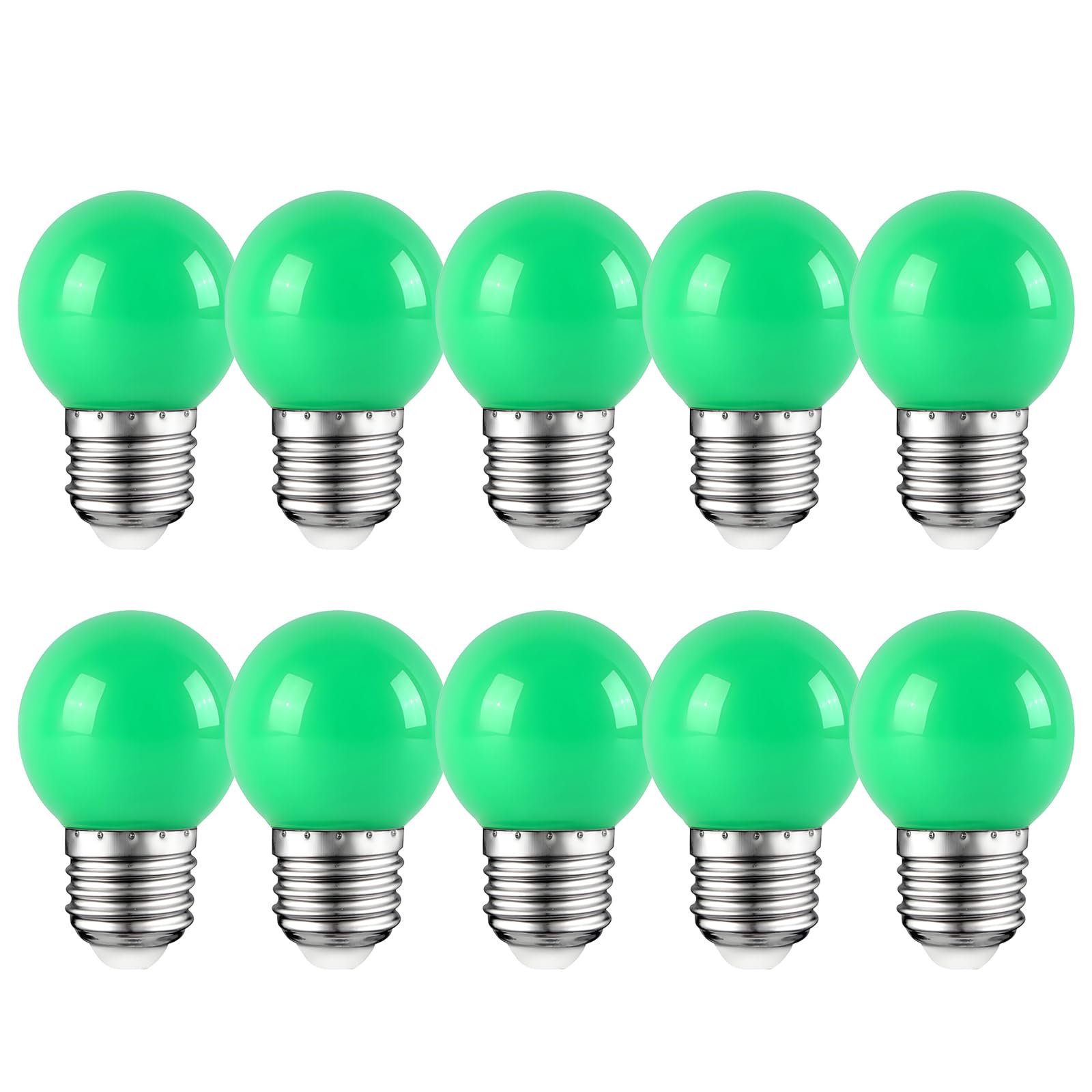 Colored Bulbs LED 2W E27 G45 Lighting Bulb for Party Lighting,Outdoor Patio Party Christmas,LED Coloured GolfBall Bulb - Green