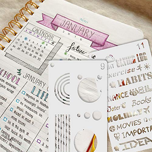 3 Stencils+Journal+Notebook+Journals+Templates