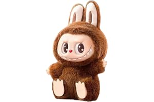 YiCoogius Labubu Keychain Backpacks Key Pendants Plush Doll Hanging Decoration Keyring Card Gift Stress-Relieving Accessory