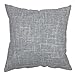 YOUR SMILE Pure Grey Square Decorative Throw Pillow Case Cushion Covers Shell Cotton Linen Blend 18 X 18 Inches
