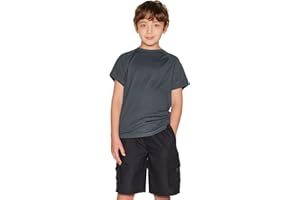 TSLA Youth Kids UPF 50+ Short Sleeve, Aqua Water Swimsuit Top, UV/SPF Surf Swim Shirt