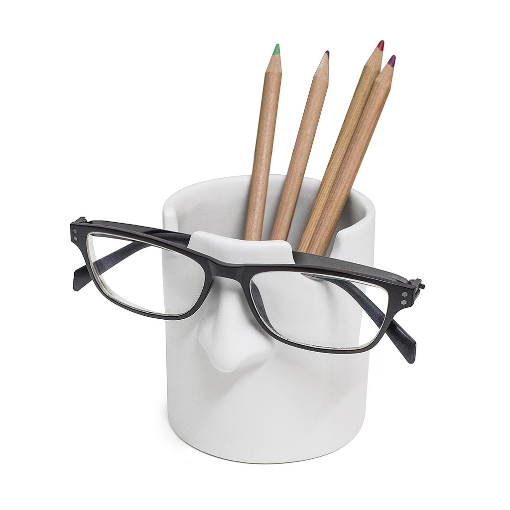 Balvi pen holder & eyeglasses holder Mr Tidy White colour Keep your glasses arranged in your home and