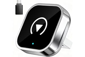Promoterk Wireless CarPlay and Android Auto Adapter, Ultra-Compact Aluminum Design with Dual-Band Technology, USB-C/USB-A Compatible for Wired CarPlay Vehicles