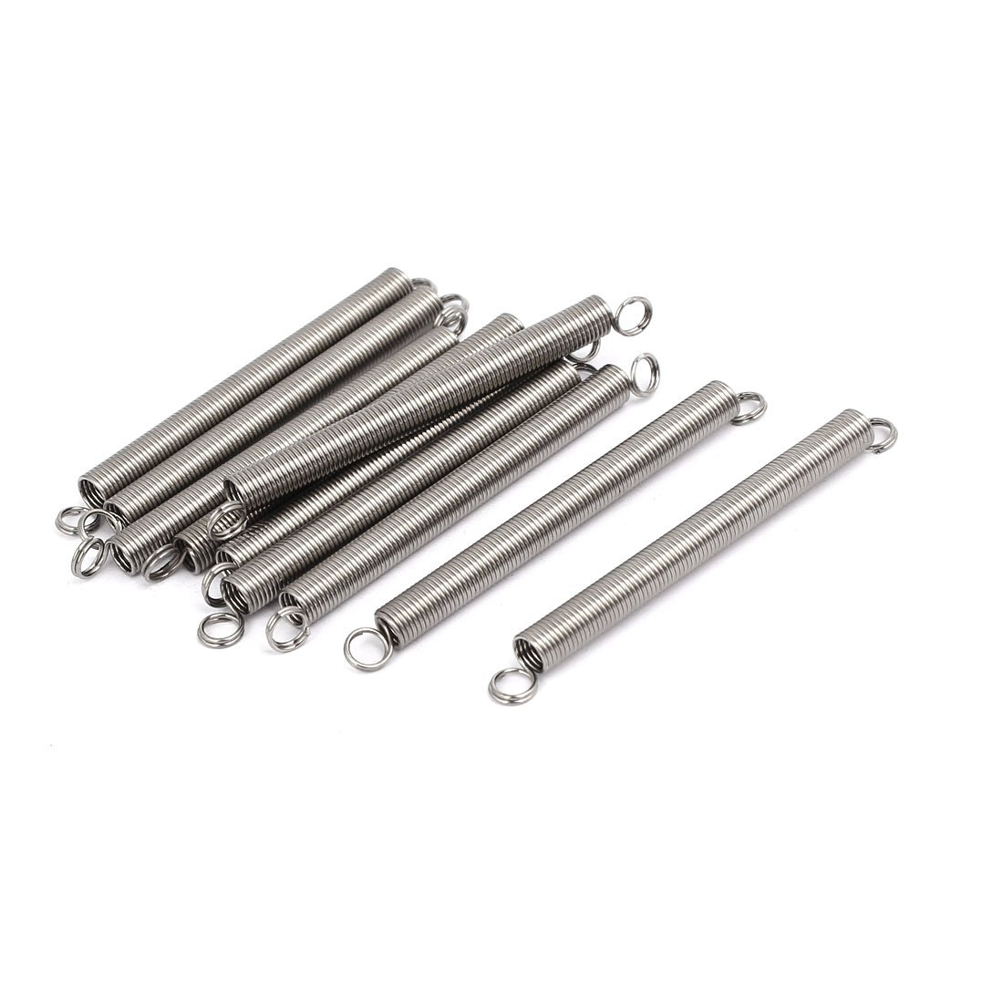 Sourcingmap 0.6mmx5mmx60mm 304 Stainless Steel Tension Springs Silver Tone 10pcs