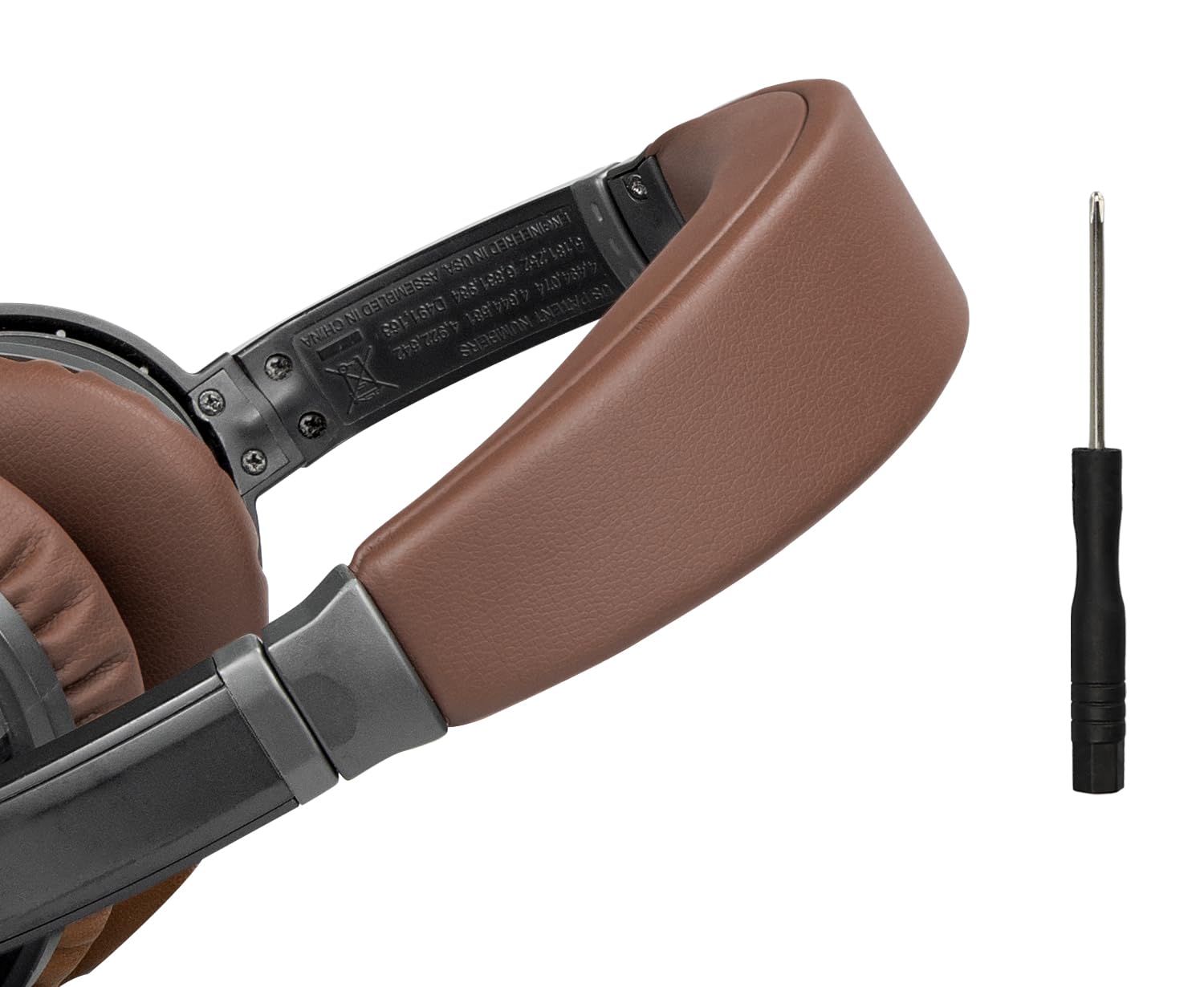 SOULWIT Replacement Headband Pad Kit for Bose QuietComfort 15(QC15)/QuietComfort 2(QC 2) Headphones, Easy DIY Installation - Coffee — image 1