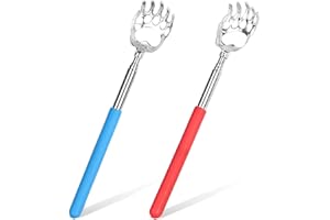 Oslynia 2 Pack Back Scratcher, Telescoping Extendable Bear Claws Back Scratcher for Men Women, Portable Stainless Steel Massa