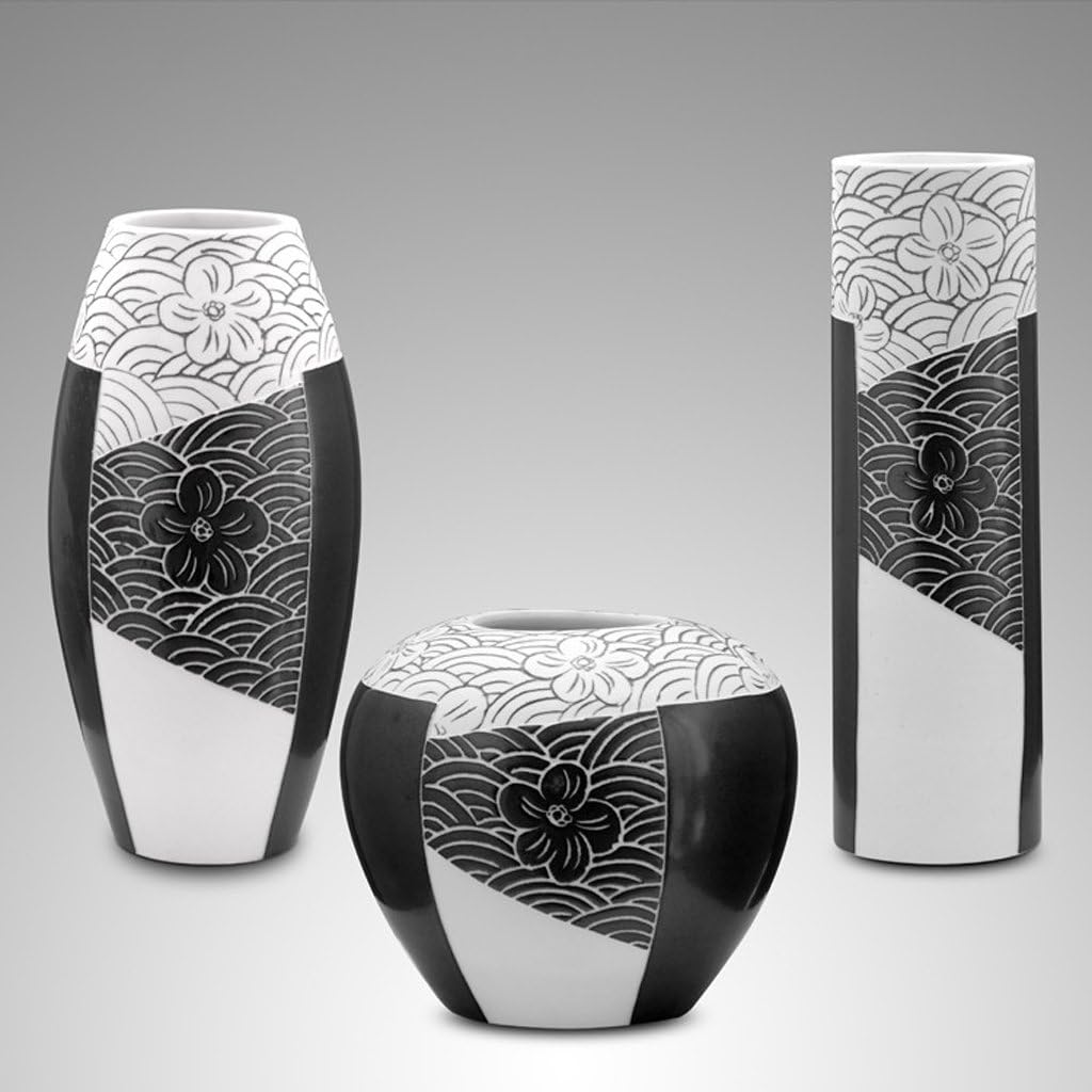 wysm Modern Soft Ornaments Flower Inserted Ceramic Vase Ornaments Living Room Simple Table Top Three Sets Of Vases