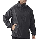 EIGIOO Men's Packable Rain Jacket Lightweight Waterproof Raincoat with Hood for Outdoor Travel Hiking Cycling