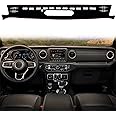 KEEGTBOX Dash Mat Cover Custom Interior Center Console Compatible with Jeep Wrangler SUV 2018 2019 2020 2021 2022 Jeep Gladiator Truck 2020 2021 2022 Dashboard mat Covers Accessories (Red Trim)