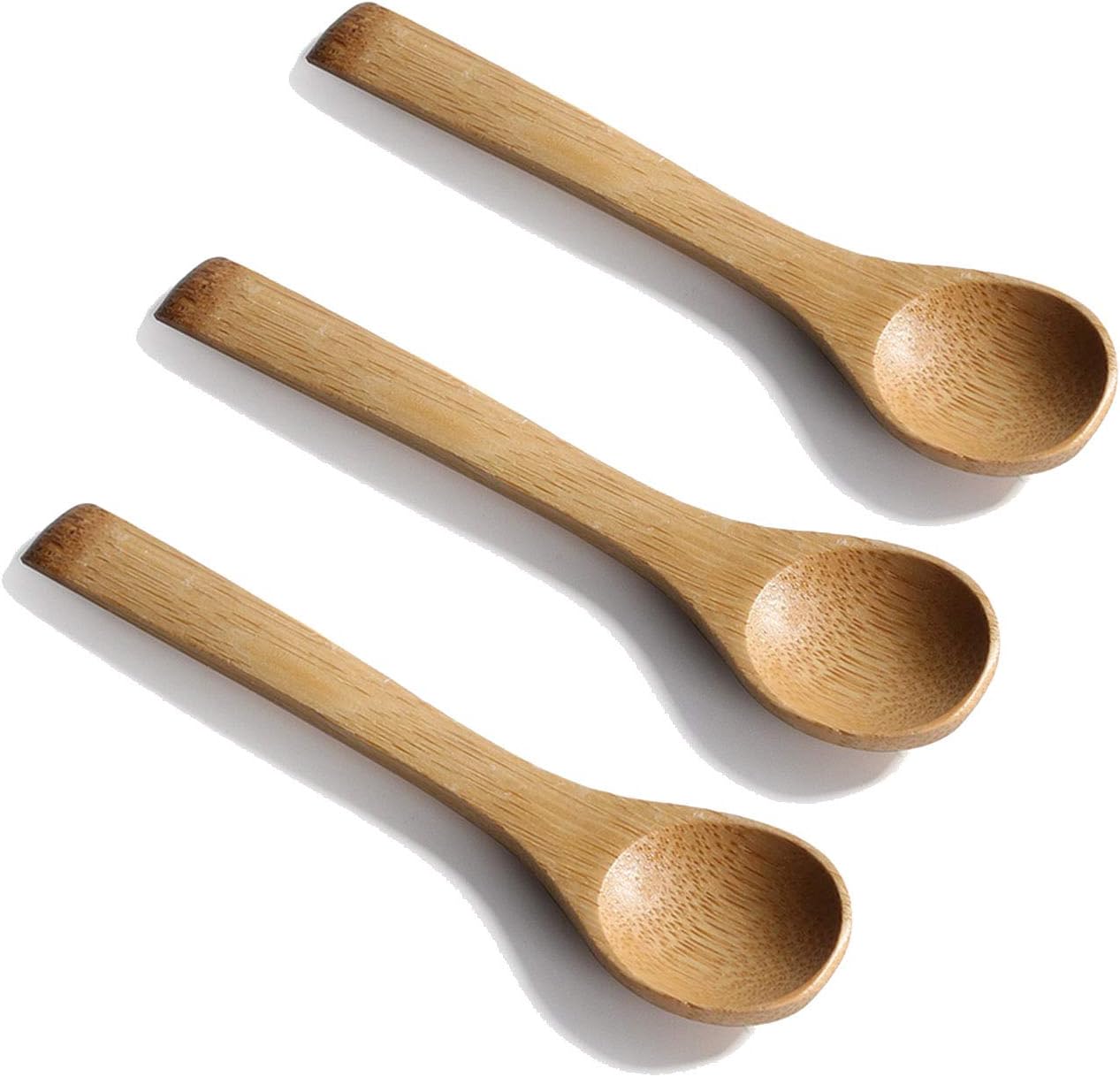 1/3PC Mini Small Bamboo Spoon Wooden Round Tea Soup Jam Scoop Spoon Kitchen Cooking Utensil Tool Home Supplies,painted 3pcs