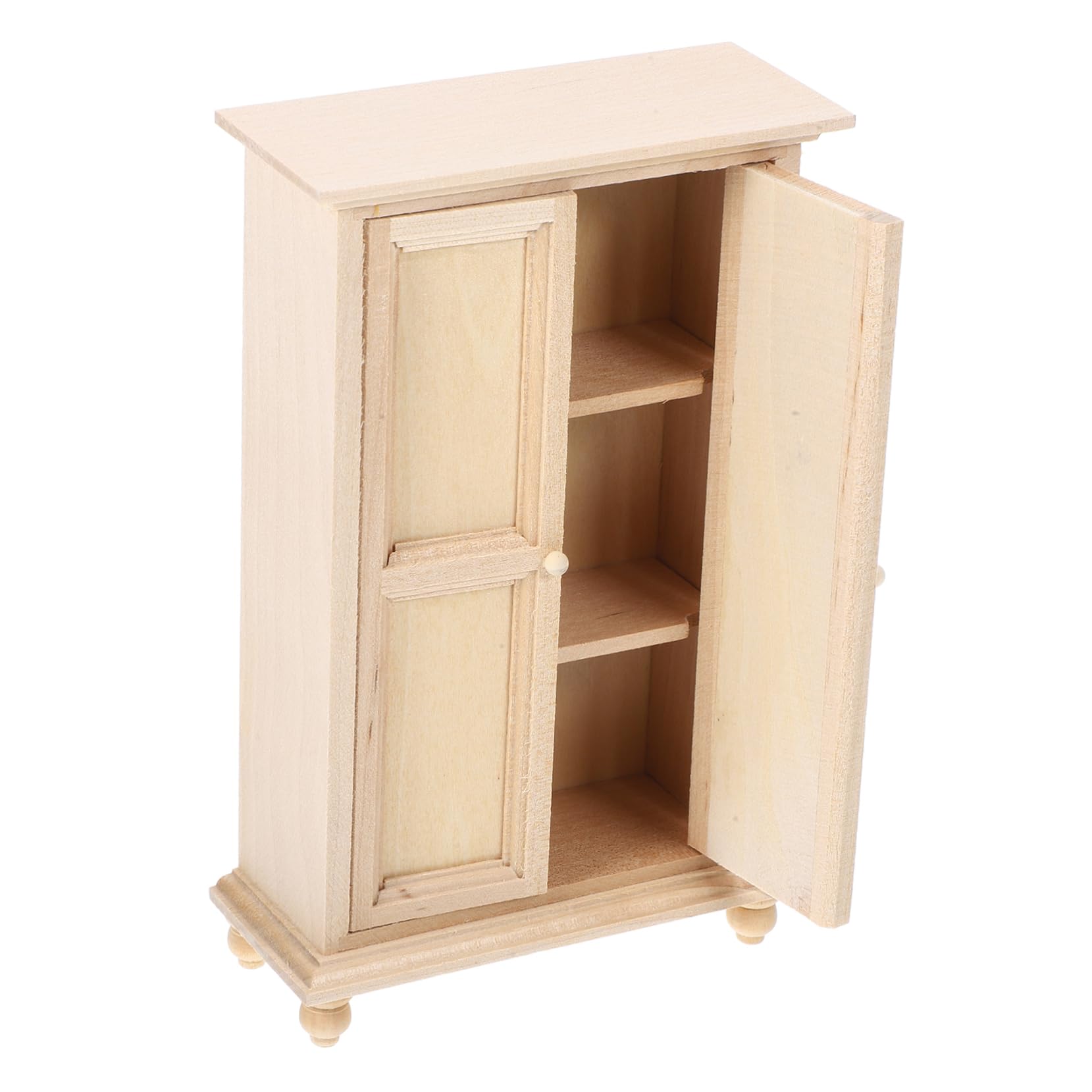 SUPVOX Doll House Wooden Closet Miniature Wardrobe Furniture for DIY Bedroom Scene Decoration Accessory for Mini House Supplies and Miniature Cabinet Enthusiasts