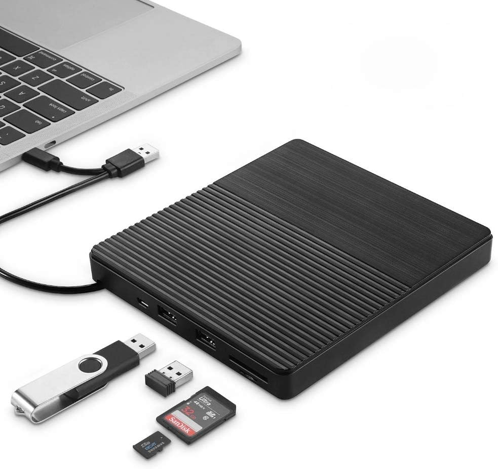 Yhjkvl Unidad de CD DVD USB3.0 Tipo C CD Externo Quemador de CD/DVD de