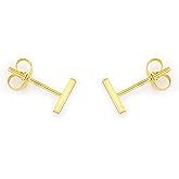 Altitude Boutique 18K Gold or Silver Bar Studs | Small Bar Earrings | Hypoallergenic Stud Earrings for Women | Delicate Jewelry
